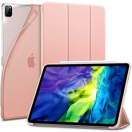 ESR for iPad Pro 11 Case 2020 & 2018, Rebound Slim Smart Case with Auto Sleep/Wake [Viewing/Typing Stand Mode] [Flexible TPU Back with Rubberized Cover] - Rose Gold