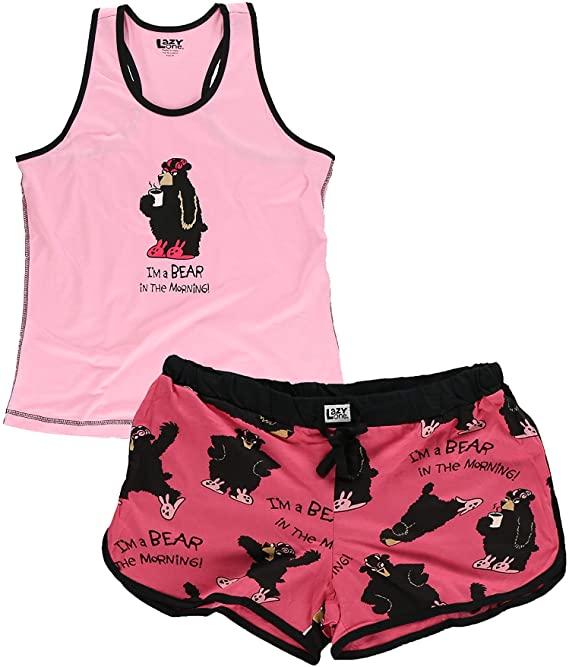 Lazy One Matching Pajamas for Women, Cute Pajama Shorts and Tank Top Set