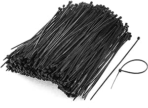 uxcell 1000pcs 3mm x 150mm Nylon Self-Locking Electric Cable Zip Ties Black