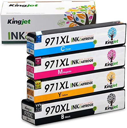 970XL 971XL Ink Cartridge, Kingjet Compatible Replacements Work with Officejet Pro X576dw X451dn X451dw X476dw X476dn X551dw Printers, (1 Set)