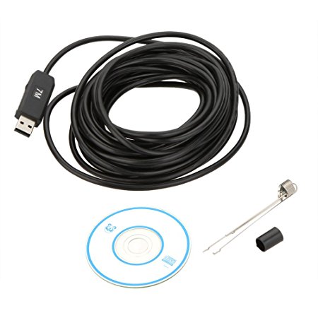 Skycoolwin Borescope 7M USB Cable 6LEDs 1/6 CMOS 1600 x 1200 HD 2MP 9mm Endoscope Support Video Record