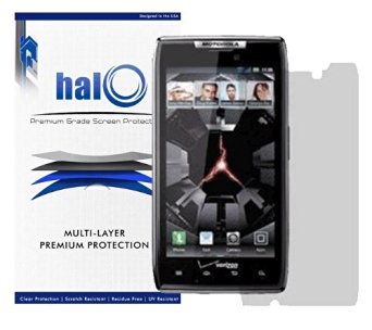 Halo Screen Protector Film Invisible (Clear) for Verizon Motorola Droid RAZR(XT912/XT910) (3-Pack) / X4 RAZR MAXX - Premium Japanese Screen Protectors
