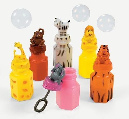 Fun Express - Zoo Animal Jungle Characters Bubble Bottles - 24 Count