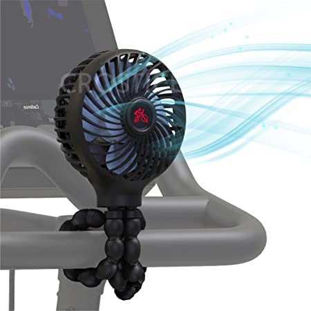 Crostice Fan for Peloton, Fan for Peloton Bike & Bike , Upgraded Battery Fan with Flexible Tripod, 360°Rotation USB Fan Adjustable 3 Speed, Accessories for Peloton, Fan for Bike & Treadmill