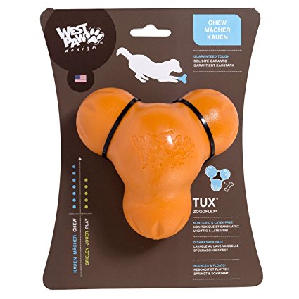 West Paw Zogoflex Tux Interactive Treat Dispensing Dog Chew Toy for Aggressive Chewers, 100% Guaranteed Tough, It Floats!, Made in USA