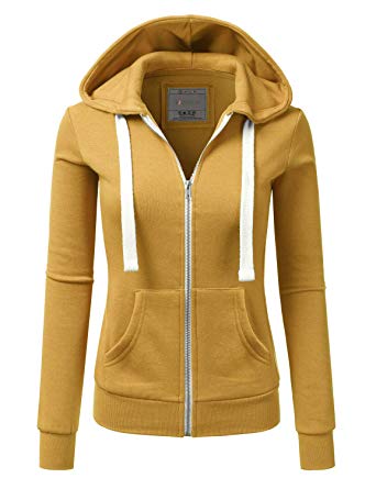 Doublju Lightweight Thin Zip-Up Hoodie Jacket for Women with Plus Size