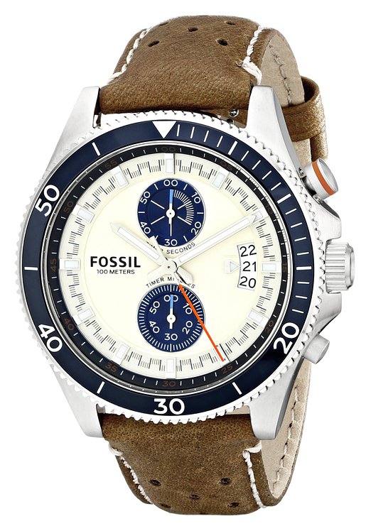 Fossil Men's CH2951 Wakefield Stainless Steel Watch with Brown Leather Band