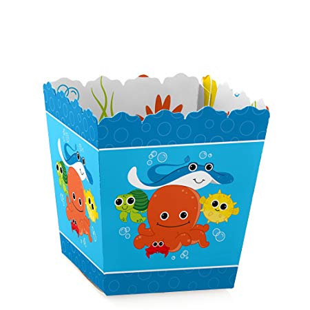 Under The Sea Critters - Party Mini Favor Boxes - Baby Shower or Birthday Party Treat Candy Boxes - Set of 12