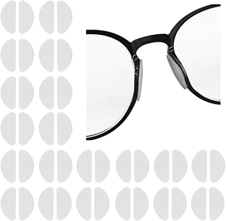 Alamic Eyeglass Nose Pads Silicone Adhesive Anti-Slip Nose Pads for Eyeglasses Sunglasses - 20 Pairs