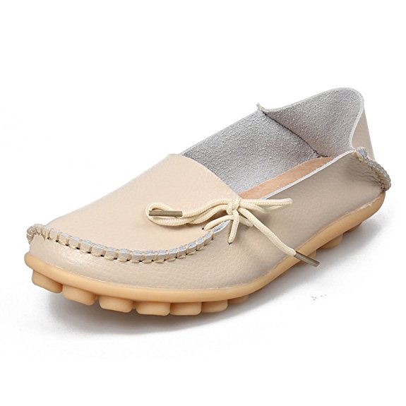 Women's Leather Loafers Shoes Wild Driving Casual Flats