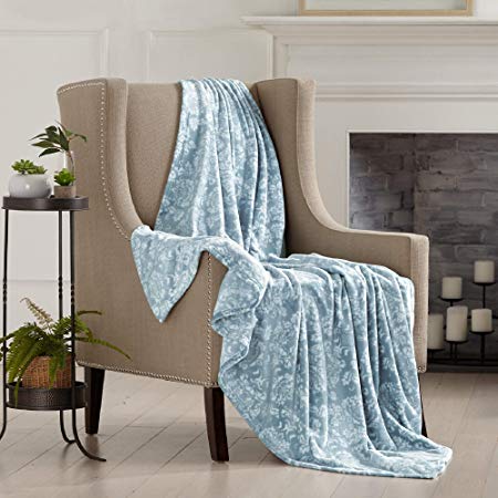 Home Fashion Designs Velvet Plush Soft Throw Blanket (Smoke Blue)