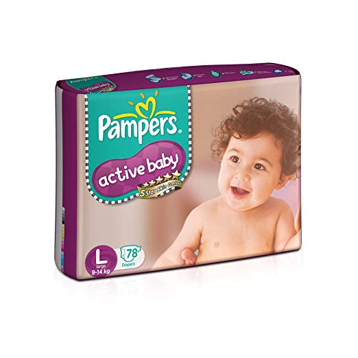 Pampers Active Baby Large Size Diapers (78 Count)