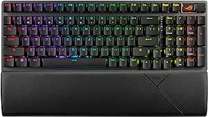 ASUS ROG Strix Scope II 96 Wireless Gaming Keyboard, Tri-Mode Connection, Dampening Foam & Switch-Dampening Pads, Hot-Swappable Pre-lubed ROG NX Snow Switches, PBT Keycaps, RGB-Black (Renewed)