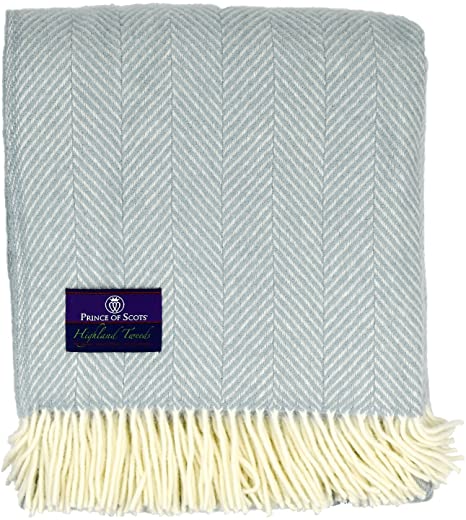Highland Tweed Herringbone 100% Pure New Wool Throw (Robin)