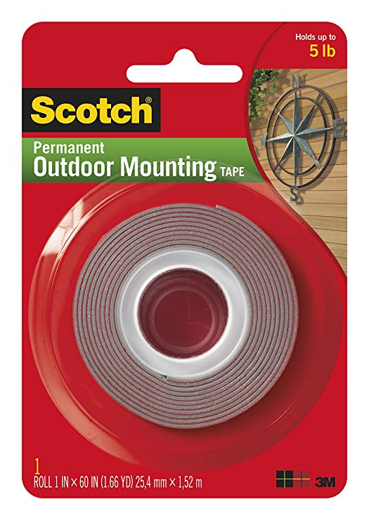 Scotch Exterior Mounting Tape, 1-Inch by 60-Inch