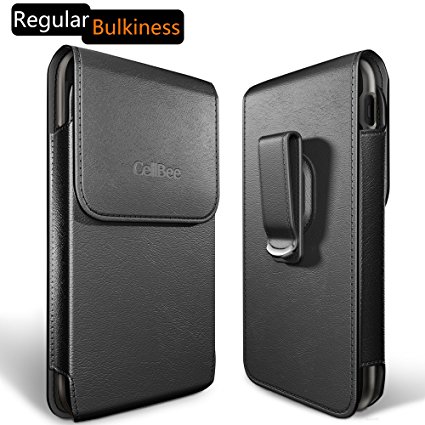 Dreo [CellBee Plus Series] Universal PU Leather Heavy Duty Vertical Cellphone Holster Case with Belt Clip for Smartphones (Regular Bulkiness)