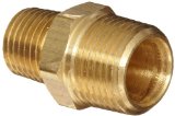 Anderson Metals Brass Pipe Fitting Reducing Hex Nipple 12 Male Pipe x 38 Male Pipe