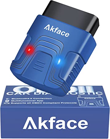 Akface Bluetooth OBD II Scanner for iOS & Android, Universal Car Code Readers & Scan Tools Diagnostic Scanner, OBD II Protocol Cars Since 1996