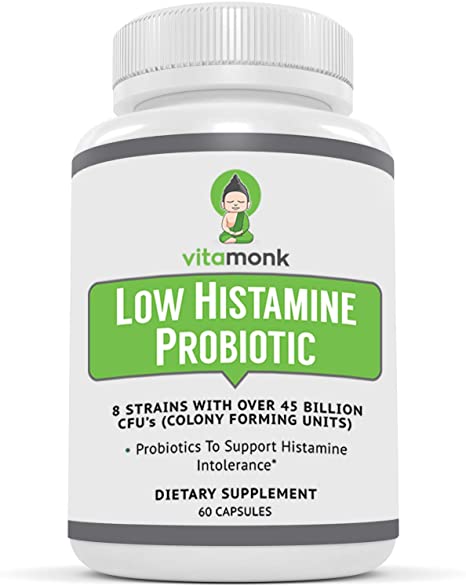 Low Histamine Probiotics Histamine Probiotic - Fight Histamine Intolerance and Support Balanced Gut Health - Histamine Free Probiotic For Those Seeking Health Improvements with Histamine - 60 Capsules