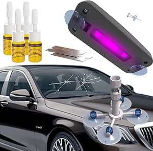 Windshield Crack Repair Kit, Windshield Repair Kit For Chips And Cracks, Glass Repair Kit Windshield, Car Windshield Repair Kit, Quick Fix Cracks, With Pressure Injector And Accelerated Curing(Yellow)