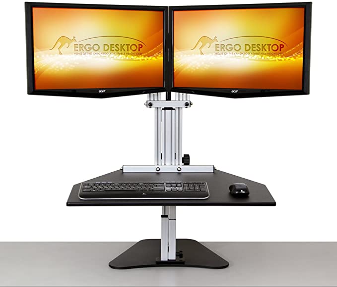 Ergoguys Elite Adjustable Sit and Stand Workstation Monitor, Up to 25-inch, BK ED-KE-BLK-5B