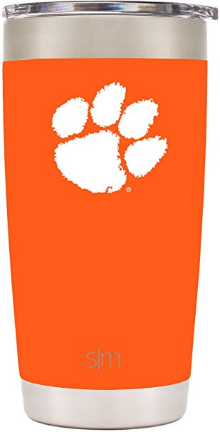 Simple Modern 20oz Cruiser Tumbler - Clemson Tigers Vacuum Insulated 18/8 Stainless Steel Tailgating Cup Travel Mug - Clemson