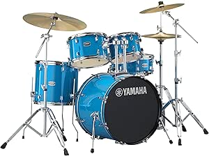 Yamaha Rydeen 5-Piece Drum Set With 20" Bass Drum, Floor Tom, 2 Toms With Ball Clamp And Wood Snare Drum, Sky Blue