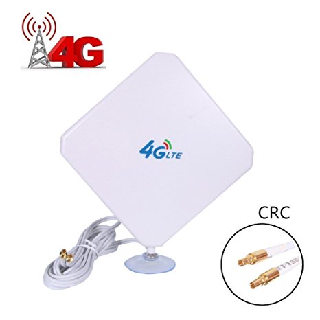 URANT CRC9 High Gain 35dBi 3G 4G LTE Antenna Dual Mimo Network Ethernet Outdoor Antenne Signal Receiver Booster Amplifier for Wifi Router Mobile Broadband(CRC)