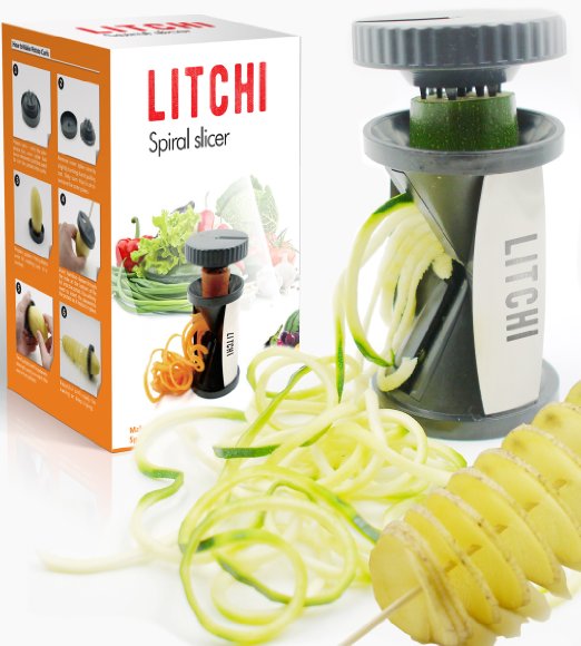 3 in 1 Premium Spiralizer Spiral Vegetable Slicer - Zucchini Pasta Noodle Maker - PotatoApple Curl Maker - Complete Bundle - Cleaning Brush