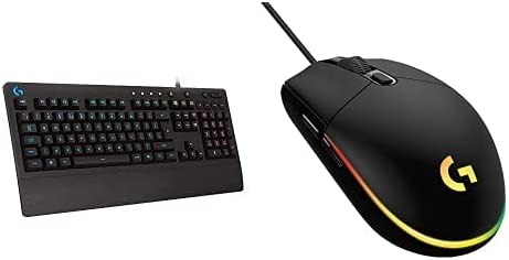 Logitech G213 Prodigy Gaming Keyboard, LIGHTSYNC RGB Backlit Keys – Black & 03 Wired Gaming Mouse, 8,000 DPI, Rainbow Optical Effect LIGHTSYNC RGB, 6 Programmable Buttons, Black