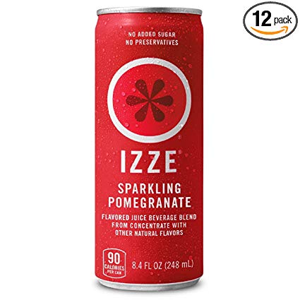 IZZE Sparkling Juice, Pomegranate, 8.4 oz Cans, 12 Count (Packaging may vary)