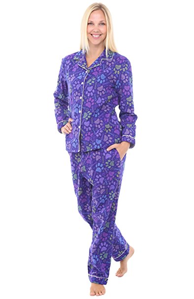 Alexander Del Rossa Womens Flannel Pajamas, Long Novelty Cotton Pj Set