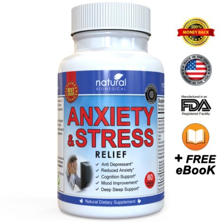 ANTI ANXIETY PILLS and STRESS RELIEF SUPPLEMENT Natural Remedy Capsules to Calm Emotion Ease Panic Attack Regaining Control for Social Anxiety Disorders Depression Relaxation Therapy No Side Affects