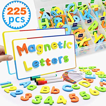 Seckton Magnetic Letters and Numbers for Toddlers Education Spelling and Learning Alphabet Refrigerator Magnets Toys for Kids Teacher and Children Christmas Birthday Gifts