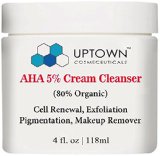 Facial Cleanser and Anti Wrinkle AHA Cream Cleanser 5 From Uptown Cosmeceuticals Highly Moisturizing Effective Skin Care  Exfoliator Fights Signs of Aging and Breakouts Revealing Radiant Skin 4 Oz