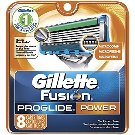 Gillette 50103-1 Fusion Proglide Power Mens Refill Cartridge Blades - 8 Count