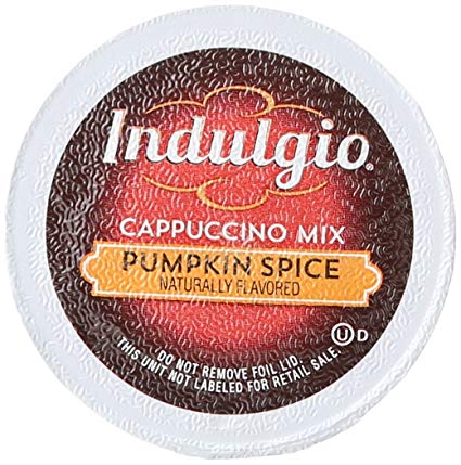 Indulgio Cappuccino, Pumpkin Spice, 12-Count Single Serve Cup for Keurig K-Cup Brewers