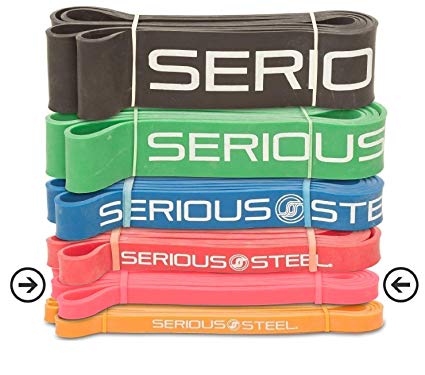 Serious Steel Assisted Pull-Up Band, Resistance & Stretch Band | Powerlifting Bands | Pull-up and Band Starter e-Guide Included (Single Unit) 41-inch