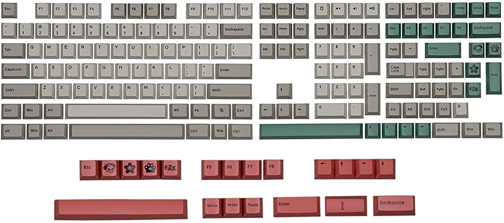 EPOMAKER AKKO 9009 Retro 177 Keys Cherry Profile Double-Shot PBT Keycaps Set, with Custom Storage Box for Mechanical Keyboard Replacement (Cherry Profile, 9009 keycaps)