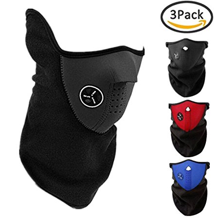 Unisex Ski Mask Neck Warmer Winter Cold Weather Face Mask for Motorcycles Bicycle Skiing Climbing 3PCS