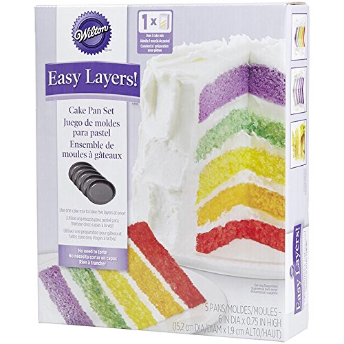 Wilton 2105-0112 Easy Layers 5-Piece Cake Pan Set, 6-Inch