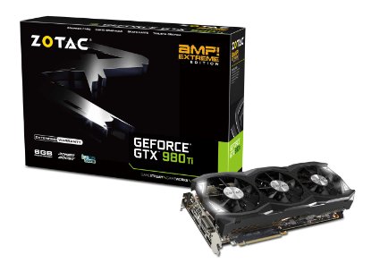 ZOTAC GeForce GTX 980 Ti AMP Extreme 6GB GDDR5 PCI Express 30 HDMI DVI DisplayPort Graphics Card ZT-90505-10P