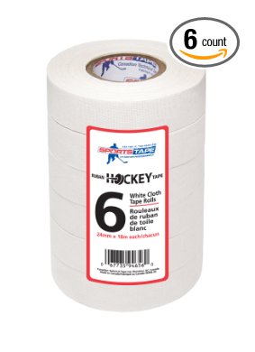 White Hockey Tape - Stick Tape - 6 Rolls - 1 Inch Wide,20 Yards Long (Cloth) - Made in North America Specifically for Hockey