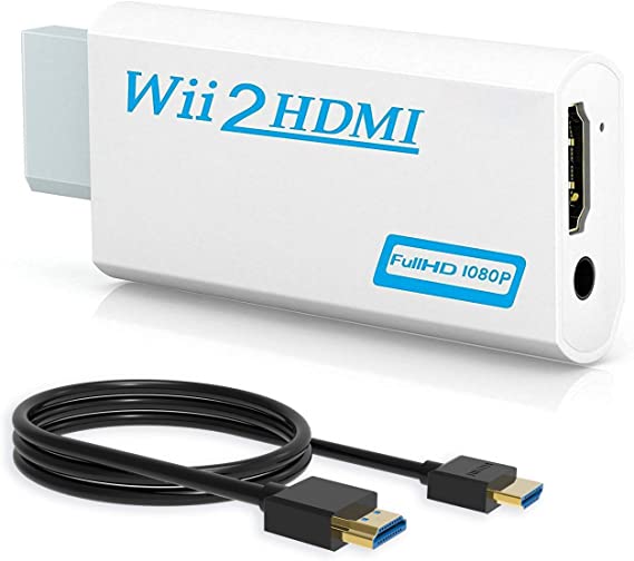 Wii to HDMI Converter, Wenter Wii to HDMI Adapter, Wii to HDMI 1080p 720p Connector Output Video & 3.5mm Audio with HDMI Cable