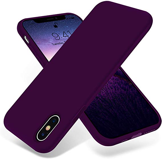 OTOFLY iPhone Xs Max Case,Ultra Slim Fit iPhone Case Liquid Silicone Gel Cover with Full Body Protection Anti-Scratch Shockproof Case Compatible with iPhone Xs Max, [Upgraded Version] (Purple)