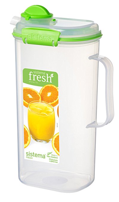 Sistema Fresh Juice Jug, Clear/Green, 2 Litre