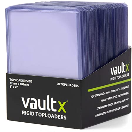 Vault X Toploaders - 35pt Rigid Card Holders for Trading Cards & Sports Cards (50 Pack)