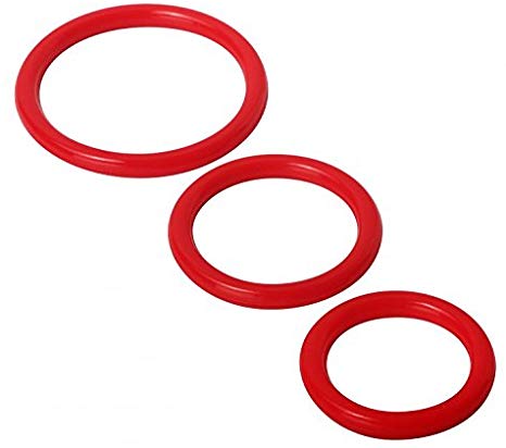 Trinity Vibes Silicone Cock Rings, Red