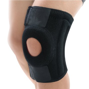 Breathable Non-slip Knee Brace with Patella Stabilizer, EveShine Wraparound Knee Support Strap - Perfect For Hiking, Running, Training, Arthritis, Knee Injuries - For Women and Men, Fits Left Leg