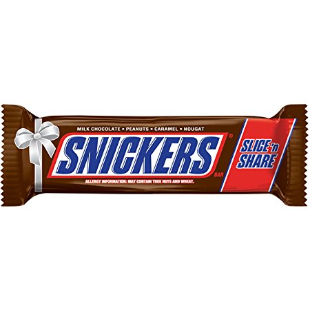 SNICKERS Holiday Slice n' Share Giant Chocolate Candy Bar 1-Pound Bar